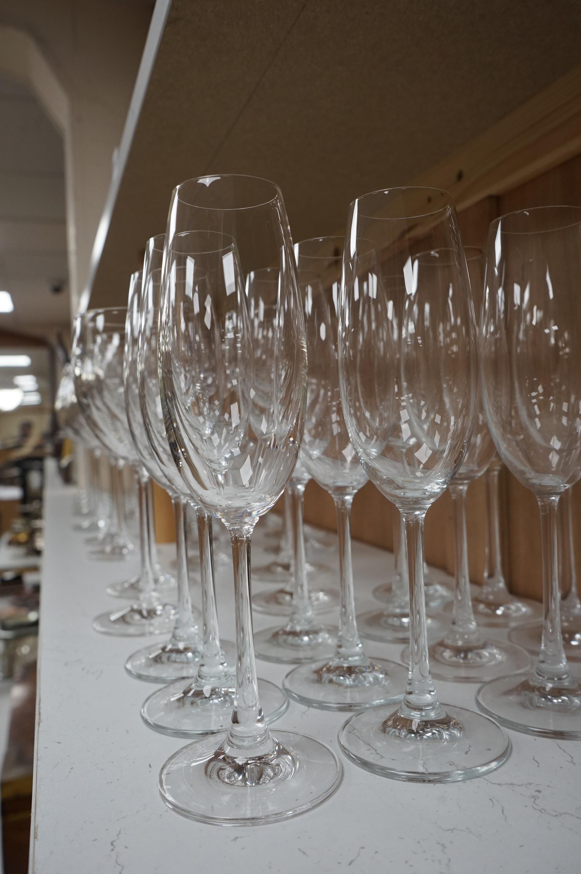 A part suite of Rosenthal di Vino wine and champagne glasses. (37), Tallest glass 25cm high. Condition - good